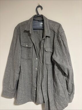 The North Face Men's Gray Button-Up Shirt Jacket